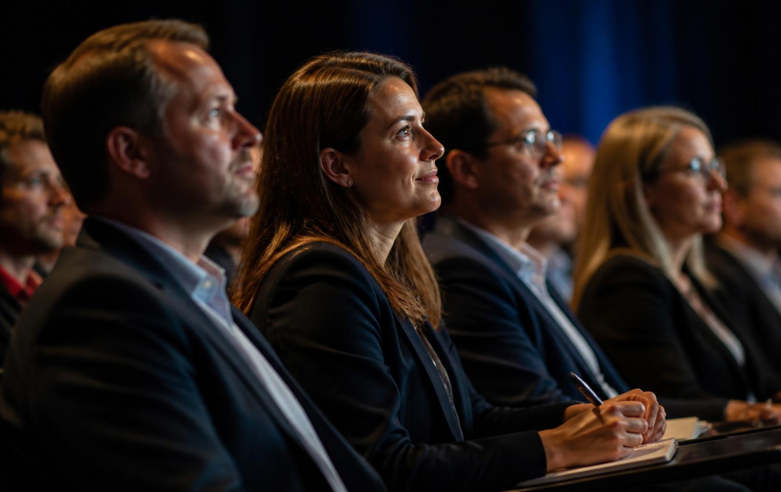 Participantes atentos durante um encontro de formação